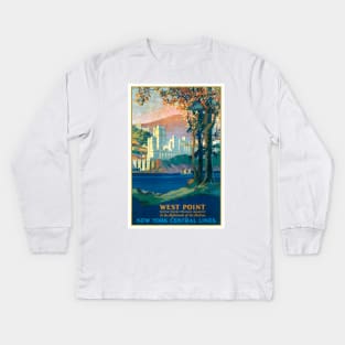 West Point Military Academy USA Vintage Poster 1920s Kids Long Sleeve T-Shirt